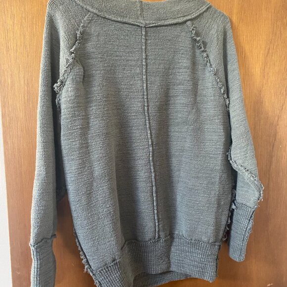 Free People Olive Green Sweater/sweatshirt - Picture 2 of 3
